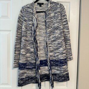 St. John Collection Tweed Knit Fringe Cardigan